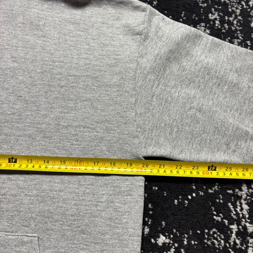 Vintage 80s Medallion Gray Blank Hoodie Made in USA Mens XL Heather Gray Fleece - Picture 4 of 5
